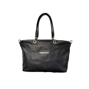 Longchamp Black Pebbled Leather Shoulder Bag